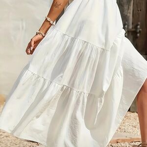 Womens Plus Boho 3 tiered Long Maxi Flare Skirt 4XL